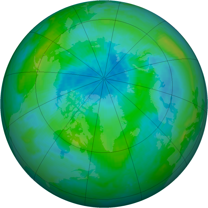 Arctic ozone map for 04 September 1999